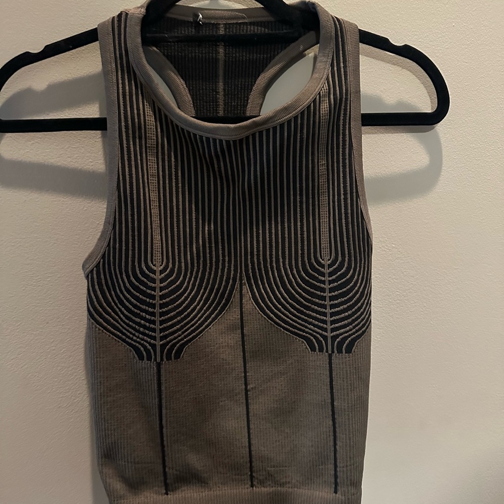 Brown and black tank top